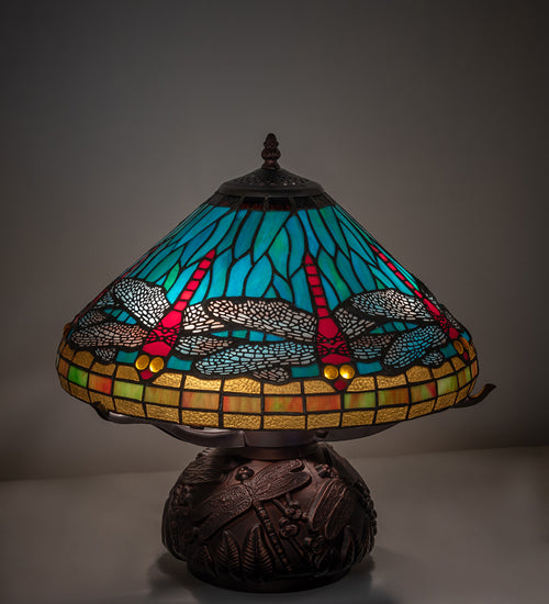 17" High Tiffany Dragonfly Table Lamp