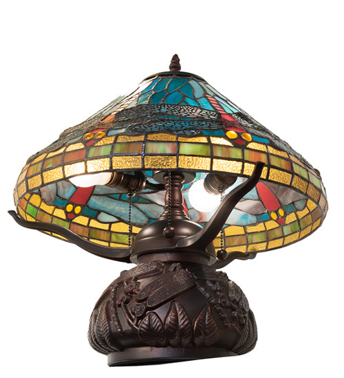 17" High Tiffany Dragonfly Table Lamp