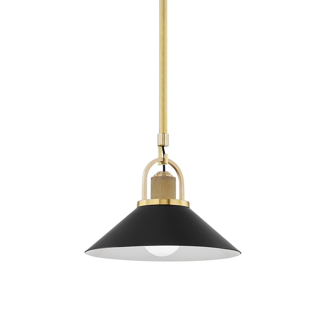 Syosset Pendant 9" - Aged Brass/Dusk Black