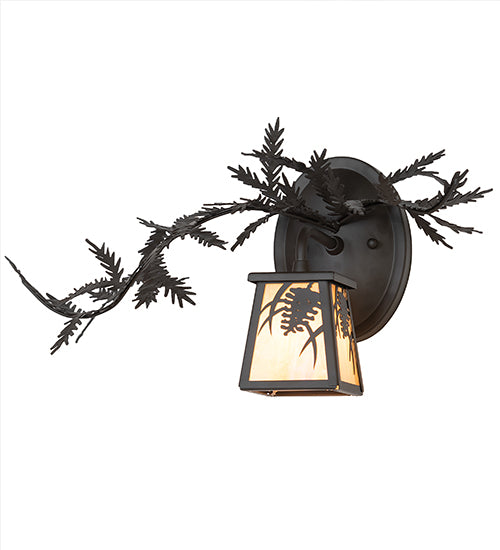 16" Wide Pine Branch Left Wall Sconce