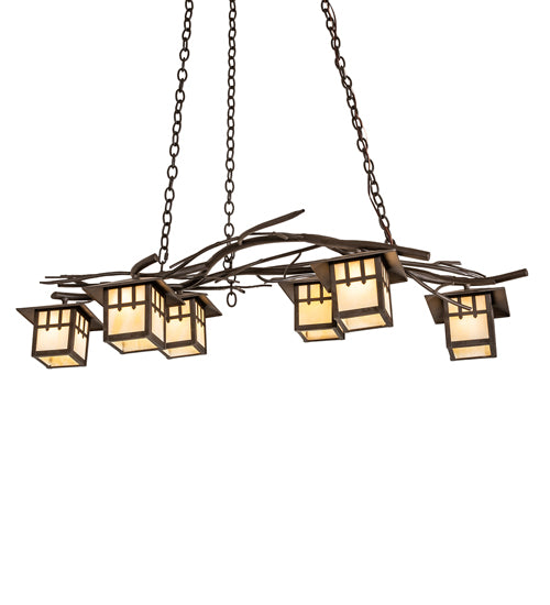 51" Long Winter Solstice 6 Light Oblong Chandelier