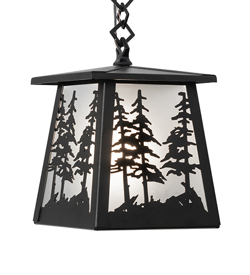 7" Square Stillwater Tall Pines Mini Pendant