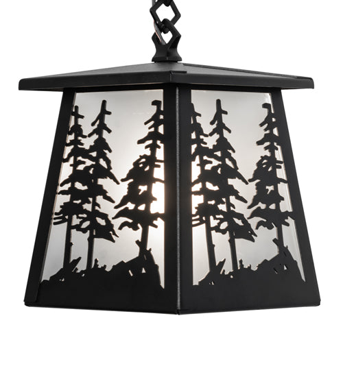 7" Square Stillwater Tall Pines Mini Pendant