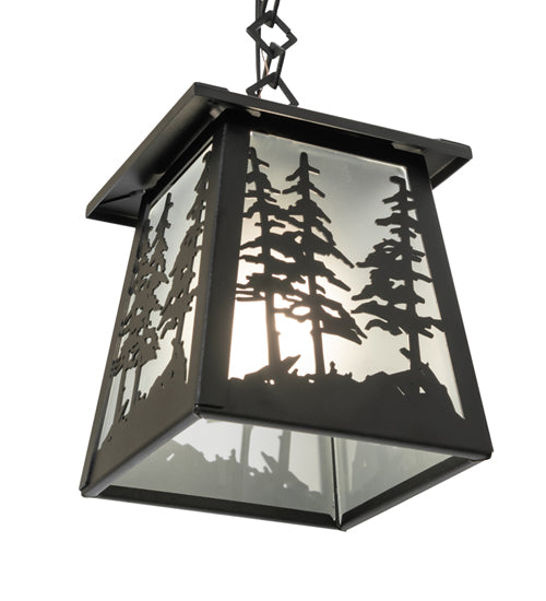 7" Square Stillwater Tall Pines Mini Pendant