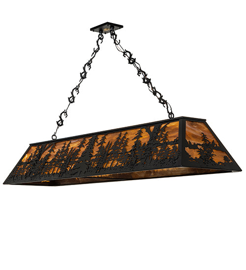 72" Long Tall Pines Oblong Pendant