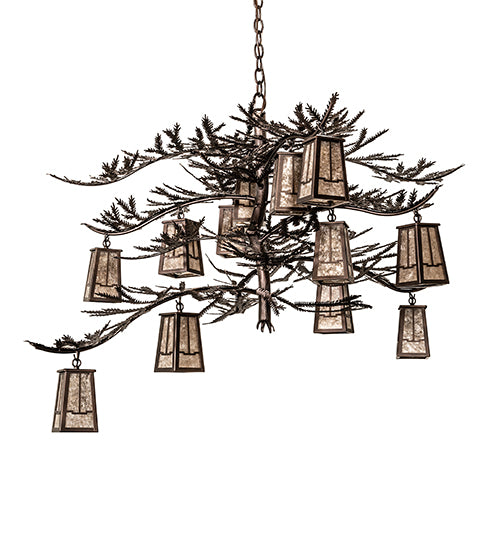 52" Wide Pine Branch Valley View 12 Light Chandelier