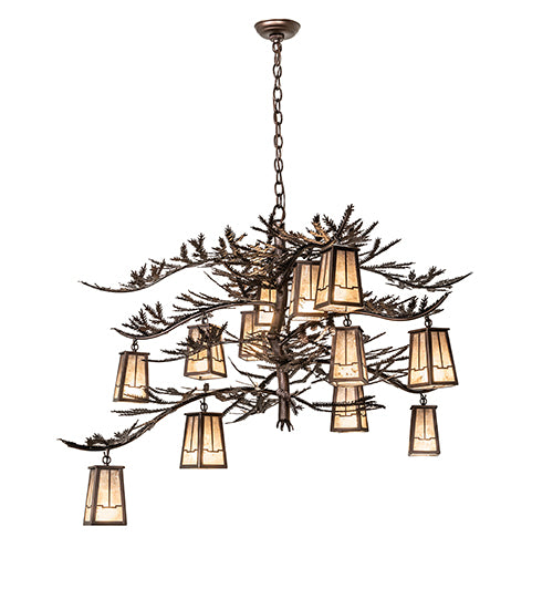 52" Wide Pine Branch Valley View 12 Light Chandelier