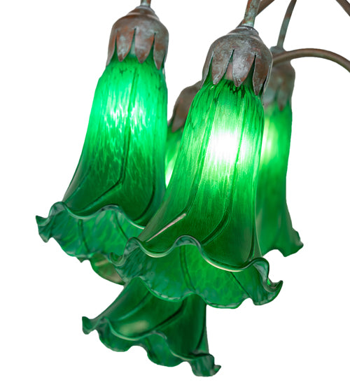 61" High Green Tiffany Pond Lily 12 Light Floor Lamp