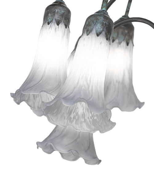 61" High Gray Tiffany Pond Lily 12 Light Floor Lamp