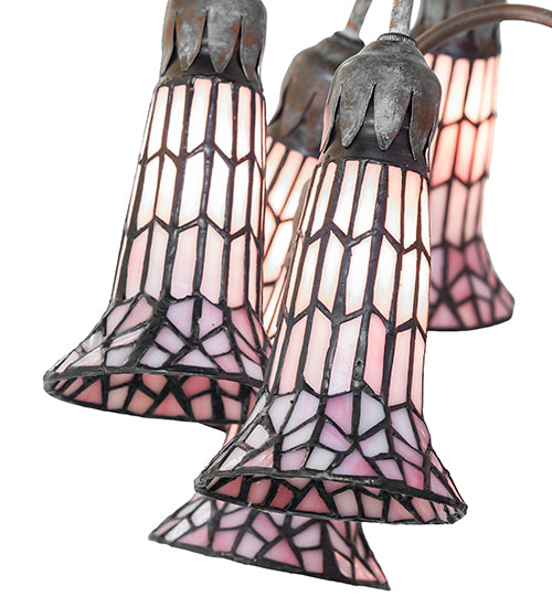 61" High Stained Glass Pond Lily 12 Light Floor Lamp