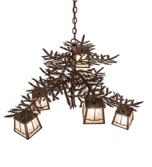 36" Wide Pine Branch Valley View 5 Light Chandelier