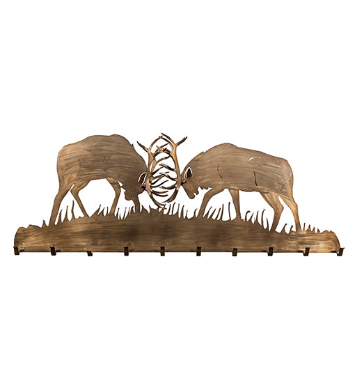 60" Wide Battling Elks Coat Rack