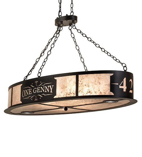 48" Long Personalized One Genny Oblong Inverted Pendant