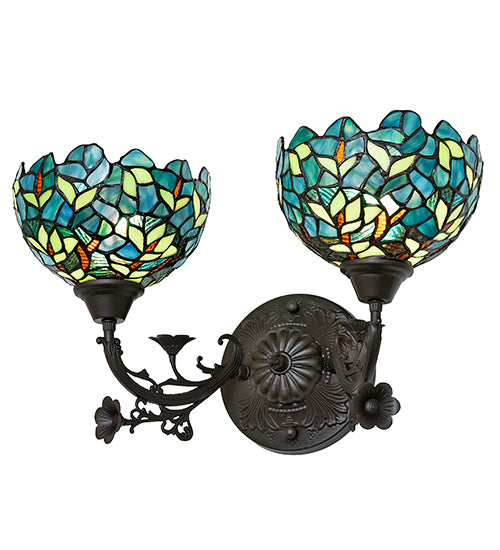 18" Wide Nightfall Wisteria 2 Light Wall Sconce