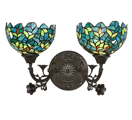 18" Wide Nightfall Wisteria 2 Light Wall Sconce