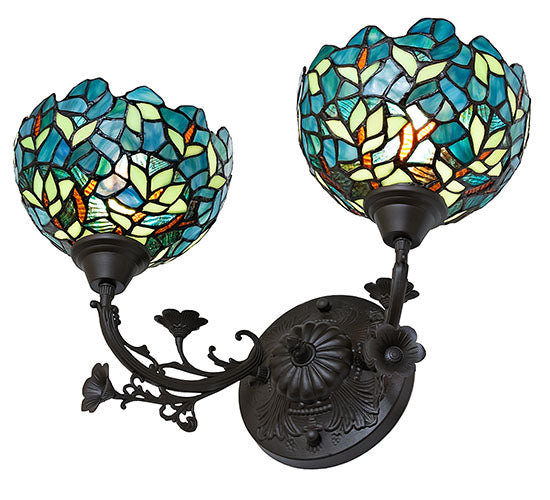 18" Wide Nightfall Wisteria 2 Light Wall Sconce