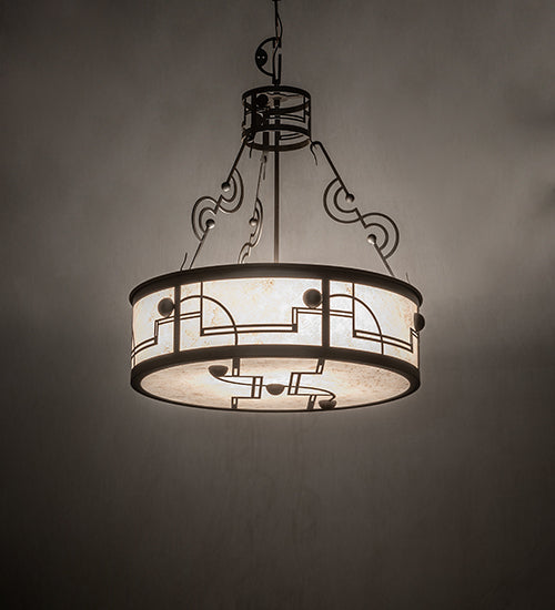 25" Wide Revival Deco Cilindro Inverted Pendant