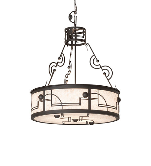 25" Wide Revival Deco Cilindro Inverted Pendant