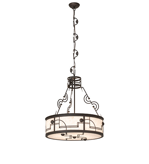 25" Wide Revival Deco Cilindro Inverted Pendant