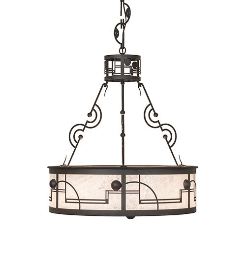 25" Wide Revival Deco Cilindro Inverted Pendant