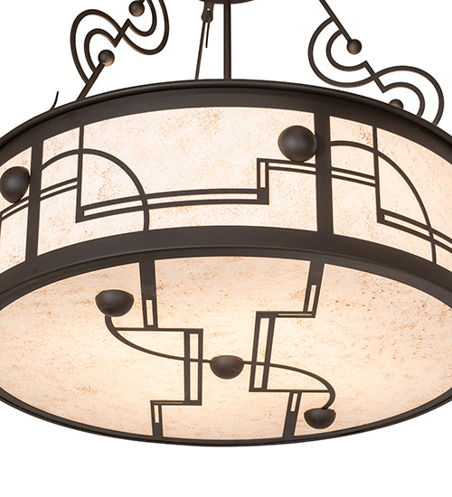 25" Wide Revival Deco Cilindro Inverted Pendant