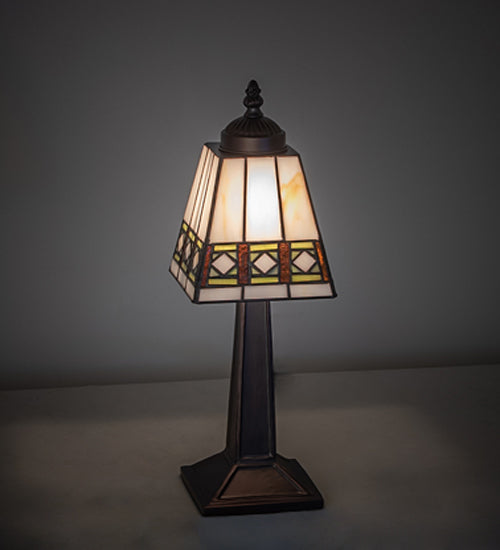 10" High Diamond Band Mission Mini Lamp