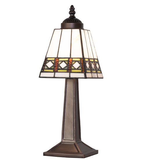 10" High Diamond Band Mission Mini Lamp