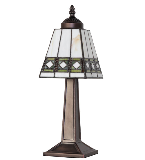 10" High Diamond Band Mission Mini Lamp