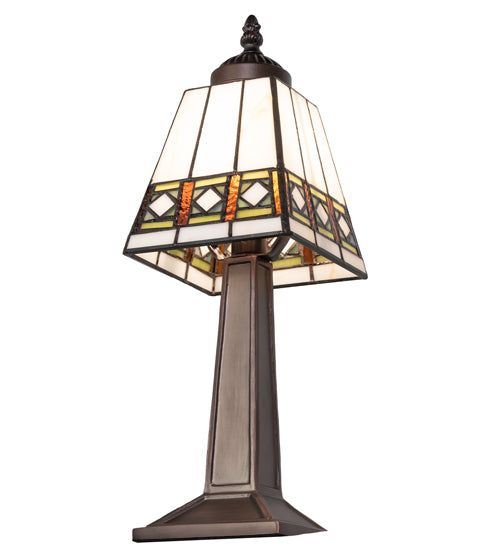 10" High Diamond Band Mission Mini Lamp