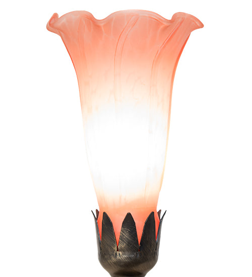 11" High Pink Tiffany Pond Lily Maidens Mini Lamp