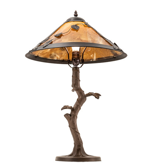 23" High Mission Vine Leaf Apple Tree Table Lamp