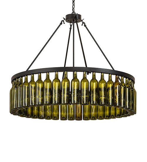 48" Wide Tuscan Vineyard 44 Wine Bottle Chandelier