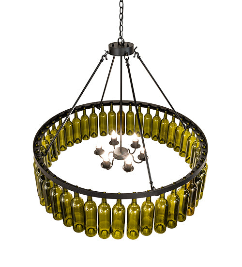 48" Wide Tuscan Vineyard 44 Wine Bottle Chandelier