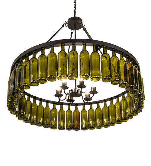 48" Wide Tuscan Vineyard 44 Wine Bottle Chandelier