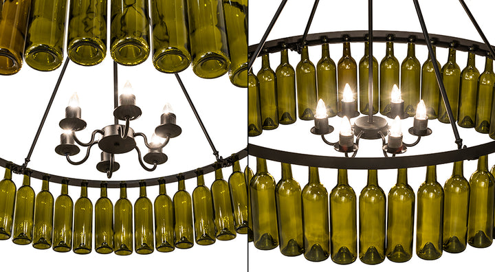 48" Wide Tuscan Vineyard 44 Wine Bottle Chandelier