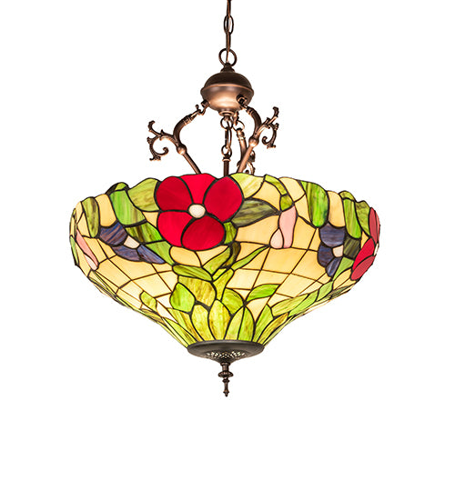 20" Wide Peony Inverted Pendant