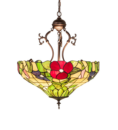 20" Wide Peony Inverted Pendant