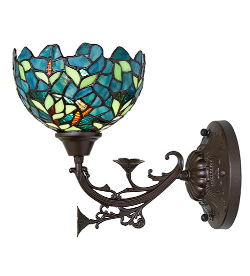 8" Wide Nightfall Wisteria Wall Sconce