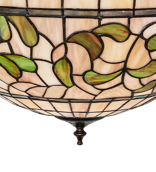 20" Wide Tiffany Turning Leaf Semi-Flushmount