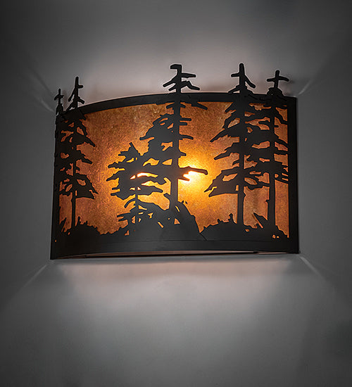 24" Wide Tall Pines Wall Sconce