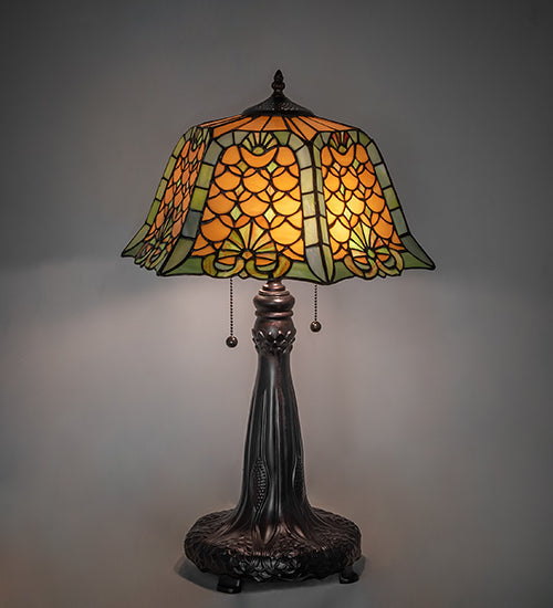 26" High Duffner & Kimberly Shell & Diamond Table Lamp