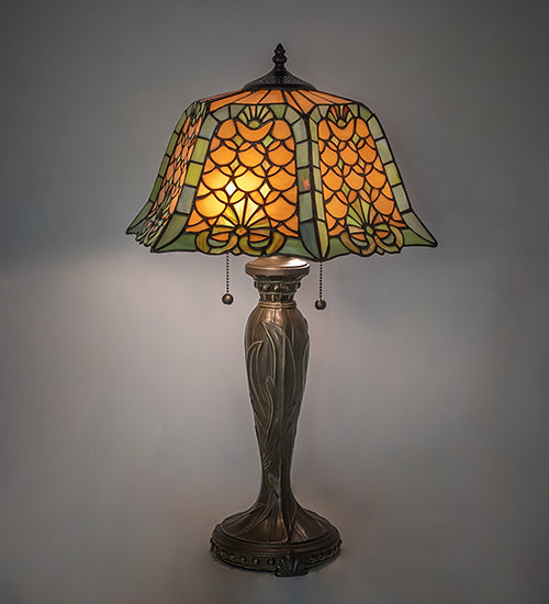 26" High Duffner & Kimberly Shell & Diamond Table Lamp