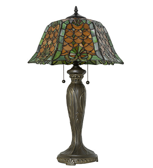 26" High Duffner & Kimberly Shell & Diamond Table Lamp