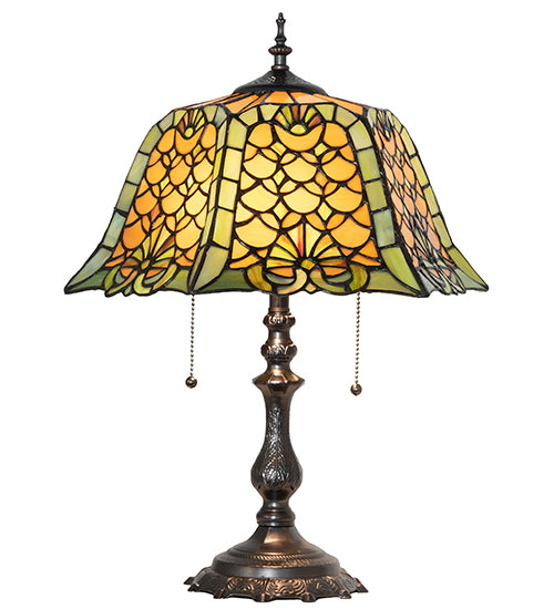 21" High Duffner & Kimberly Shell & Diamond Table Lamp