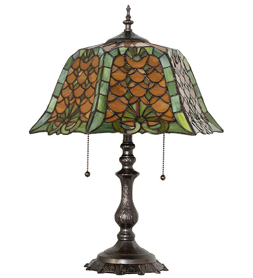 21" High Duffner & Kimberly Shell & Diamond Table Lamp