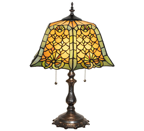 21" High Duffner & Kimberly Shell & Diamond Table Lamp