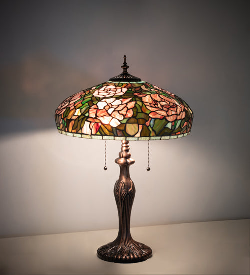 25" High Tiffany Peony Table Lamp