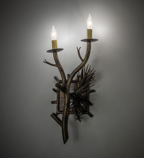 10" Wide Lone Pine 2 Light Wall Sconce