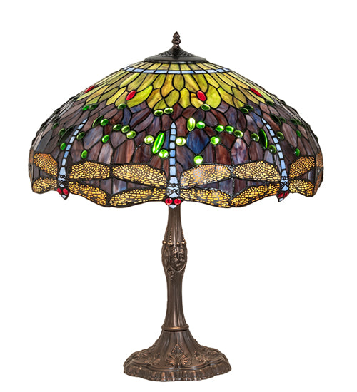 26" High Tiffany Hanginghead Dragonfly Table Lamp