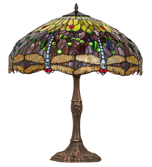 26" High Tiffany Hanginghead Dragonfly Table Lamp